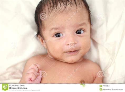 Close Up Of Newborn Baby Stock Photo Image Of Happiness 114483052