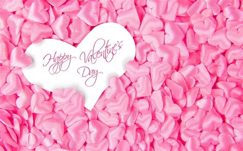 Hd Wallpaper Happy Valentines Day Many Pink Love Hearts Wallpaper