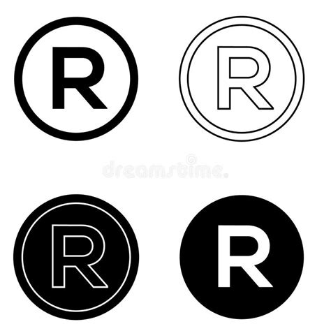 R Icon Vector Set Symbol Copyright Icon Vector Set Trademark Symbol