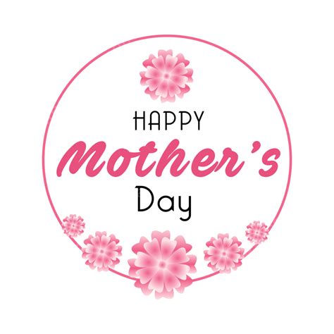 Mothers Day Text Vector Hd Images Happy Mothers Day Text Lettering With Flowers Mothers Day