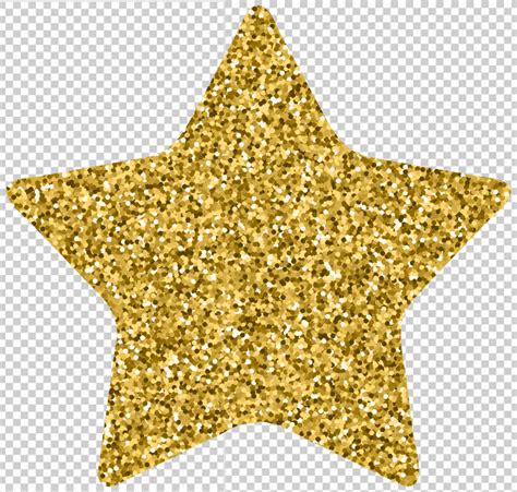 Estrela Dourada Com Glitter Png