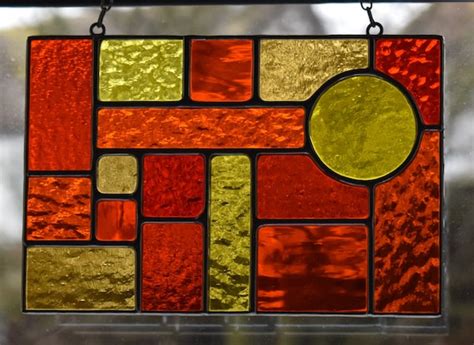 Orange And Yellow Delight Stained Glass Suncatcher Abstract Etsy