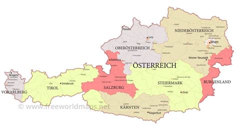 Karte von Österreich - Freeworldmaps.net