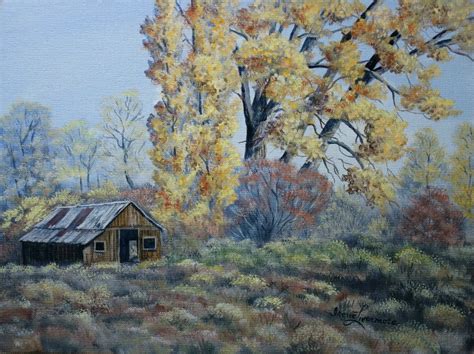 Old Barn Nevada Mcnett Ranch Landscape Original Realistic Oil Painting
