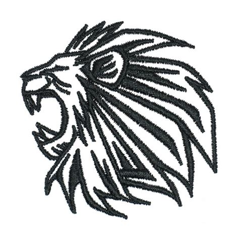 Lion Head Embroidery Design Instant Download Pes Dst Etsy