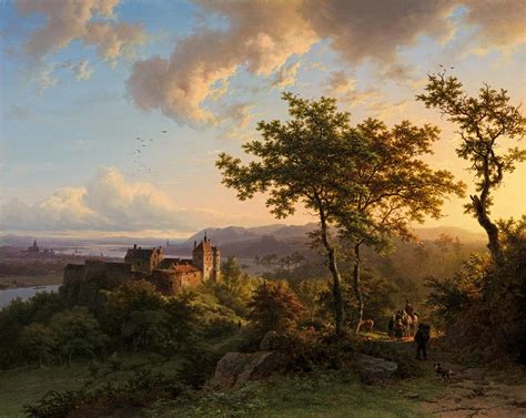 Barend Cornelis Koekkoek Summer Wooded Landscape With A Castle 19th