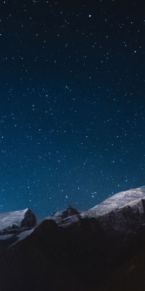 Download Wallpaper 1080x2160 Night Mountains Stars Nature Sky