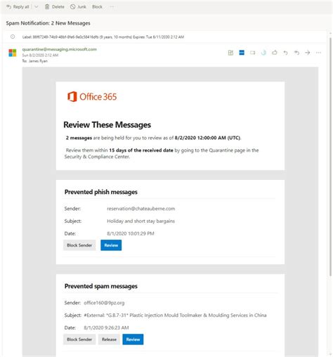 Review Messages Quarantined By Exchange Online Protection Office 365