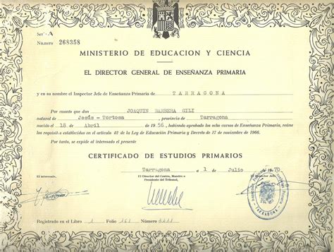 Hemeroteca Personal Certificado Estudios Primarios