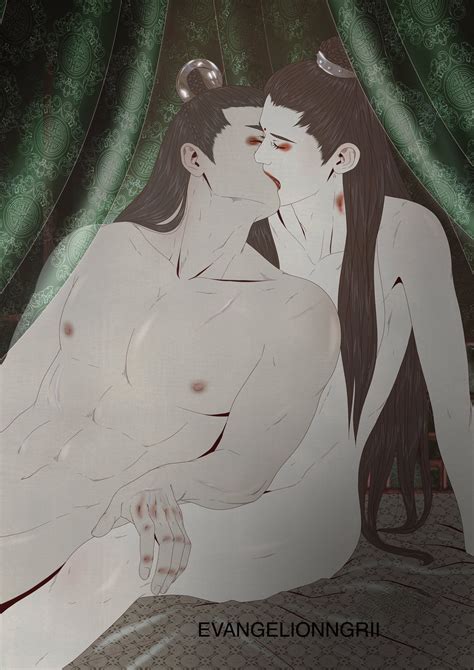 Rule 34 Bishonen Eyes Closed Gay Gay Kissing Gay Sex Holding Leg Jin Guangyao Kissing Long