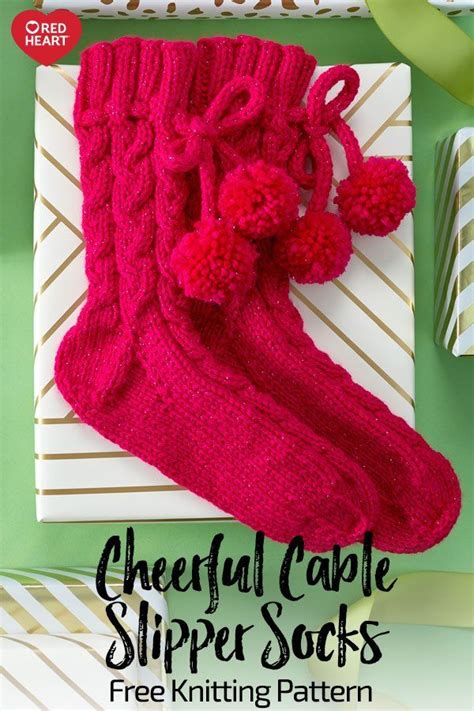 And while some of these slippers are more like knitting a sock, others start flat and then you sew them together. Cheerful Cable Slipper Socks free knit pattern in With ...
