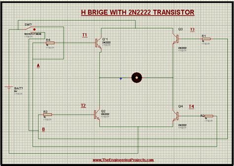 H Bridge Circuit With 2n2222 Transistor In Proteus The Engineering