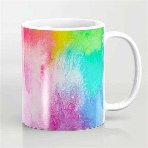 Rainbow Splash Watercolor Coffee Mug • Aliya Bora
