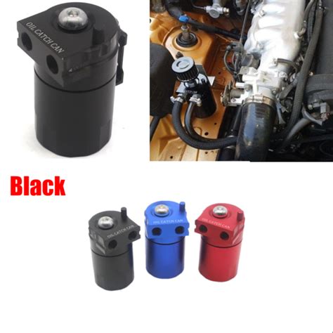 Car Oil Catch Can Reservoir Breather Tank With Filter Black 300ml