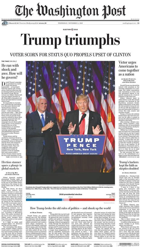 Us Election Result 2016 Newspaper Frontpages Around The World React To