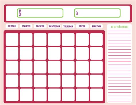 Portrait) on one page in easy to print pdf format. Free Printable Calendar Templates | Activity Shelter