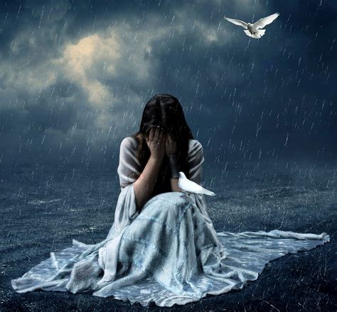 Sad Anime Girl Crying In The Rain