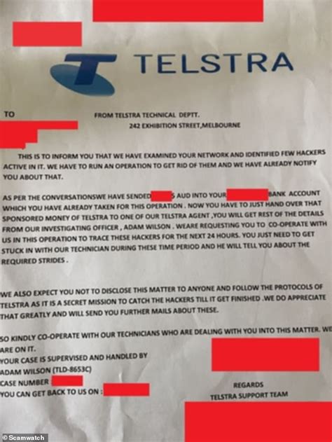 telstra scam letter lures people into fake sting operation to catch hackers spring herald