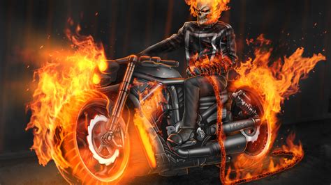 3840x2160 Ghost Rider In Bike 4k Hd 4k Wallpapers Images Backgrounds
