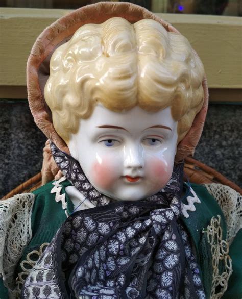 Antique German Glazed Porcelain China Head Doll Name Dorothy
