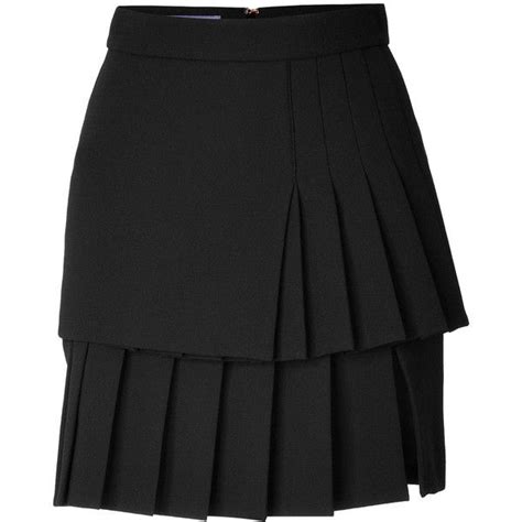Emanuel Ungaro Wool Crepe Pleated Skirt 710 Liked On Polyvore Crepe