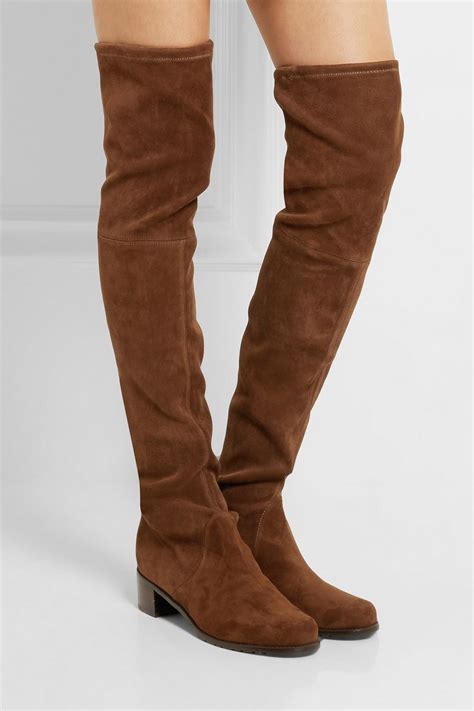 Stuart Weitzman Midland Suede Over The Knee Boots Brown Thigh High