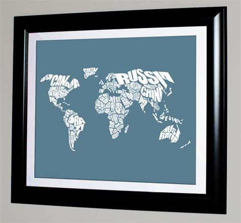 World Word Map A Typographic Word Map Of The Countries Of Etsy