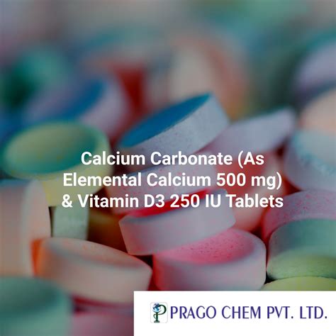 Calcium Carbonate As Elemental Calcium 500 Mg And Vitamin D3 250 Iu