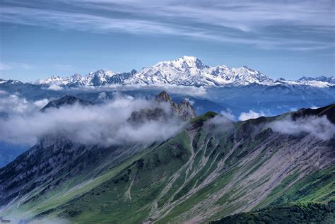 Aerial View Of Mountain Mont Blanc Hd Wallpaper Wallpaper Flare