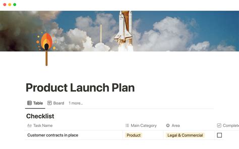 Project Launch Plan Notion Template