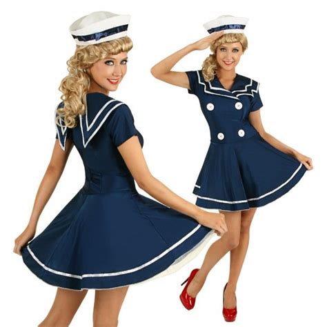 1950s Sailor Dress Sailor Costumes Fancy Dress Outfits Sailor Dress