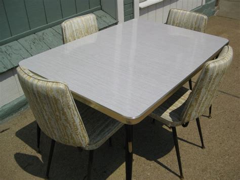Vintage 1950s Formica Kitchen Table W 4 Chairs 50