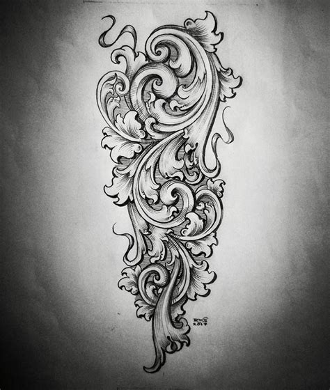 Image May Contain Drawing Filagree Tattoo Swirl Tattoo Motif Baroque