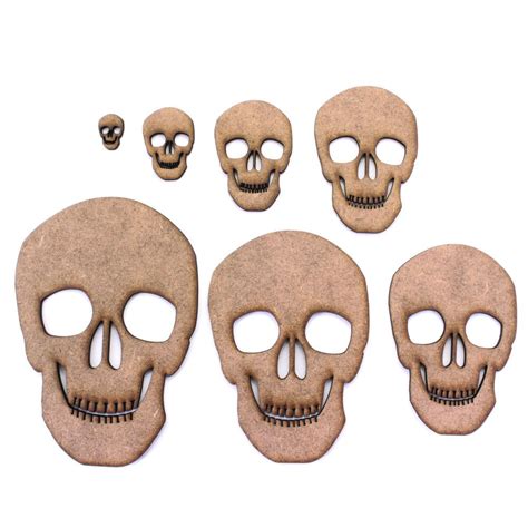 Details About Skull Craft Shapes Various Sizes 2mm Mdf Wood Skeleton