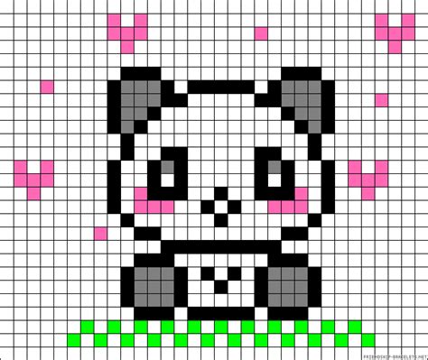 Pixel Art Panda Grid Dessins En Couleur Gratuits Images And Photos Finder