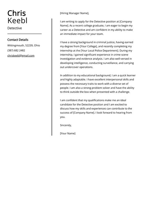 Detective Cover Letter Example Free Guide