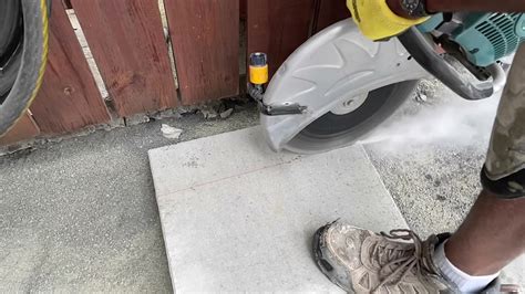How To Cut A Paver With A Concrete Saw Youtube