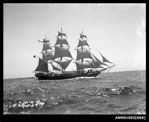 Three Masted Ship Joseph Conrad Underway Sailing Ships Old Sailing