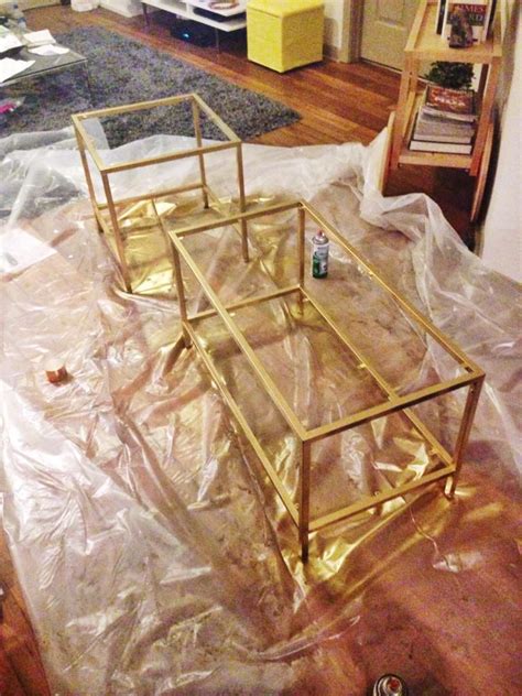 IKEA hack: gold and marble VITTSJÖ nesting tables | Diy home decor