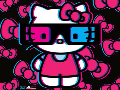 60 hello kitty hd wallpapers and background images. 3-D Hello Kitty Wallpaper - Random Colors Wallpaper ...