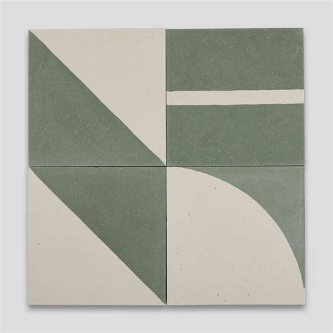 Green Geometry Encaustic Cement Tile Otto Tiles And Design