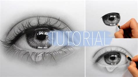 Tutorial How To Draw Shade A Realistic Eye With Teardrop Step By