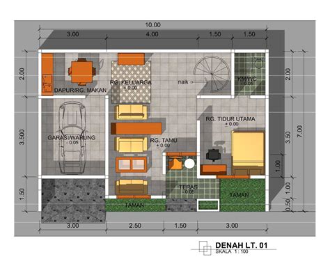 [Update] Desain Denah Rumah Minimalis Ukuran 6 x 8 Meter - Full Woods