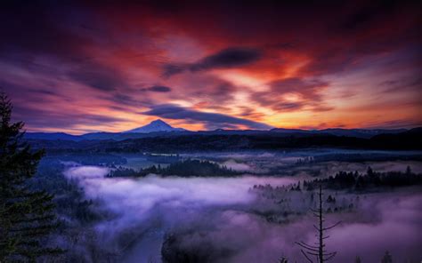 Sfondi X Px Nuvole Foresta Paesaggio Nebbia Montagna Natura Oregon Picco