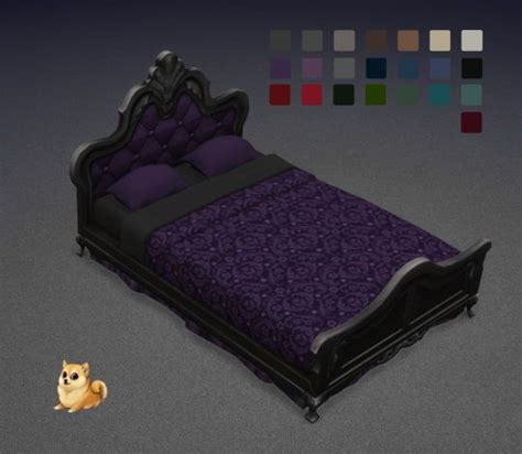 Lexicon Luthor Gothic Double Bed Set Sims 4 Beds Sims 4 Bedroom Sims 4