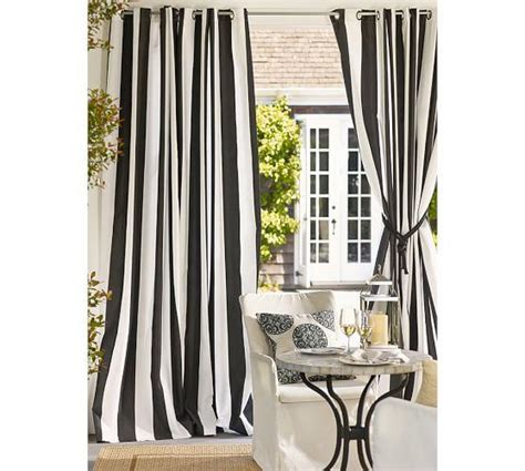 Indoor Or Outdoor Grommet Black And White Drape