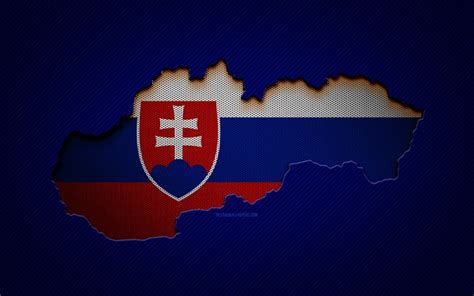 Скачать обои Slovakia Map 4k European Countries Slovak Flag Blue