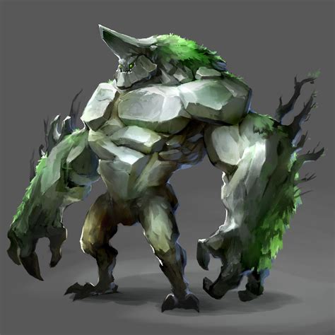 Stonegolem Concept Art On Behance Monster Concept Art Creature