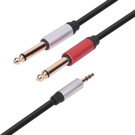 Dual 635mm Male 14mono Jack To Stereo 18 35mm Jack Male Aux Audio