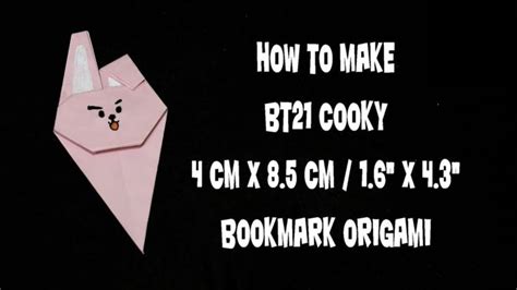 How To Make Bt21 Cooky Bookmark Origami Diy Tutorial Arts And